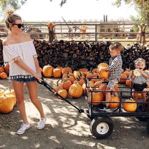 White off the shoulder blouse.